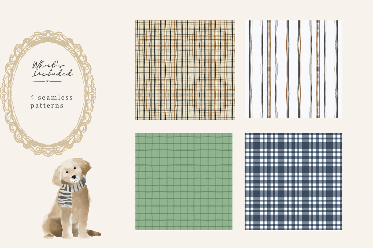 watercolor dog clipart collection, a Decorative Illustration by Patishop Art (Photo 5 of 9)