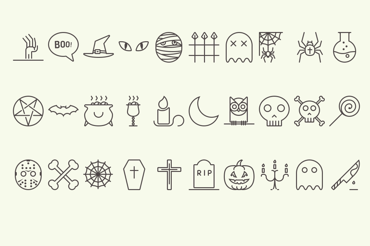 Sale: Halloween Party outline icons, a Graphic by brandcut (Photo 2 of 3)