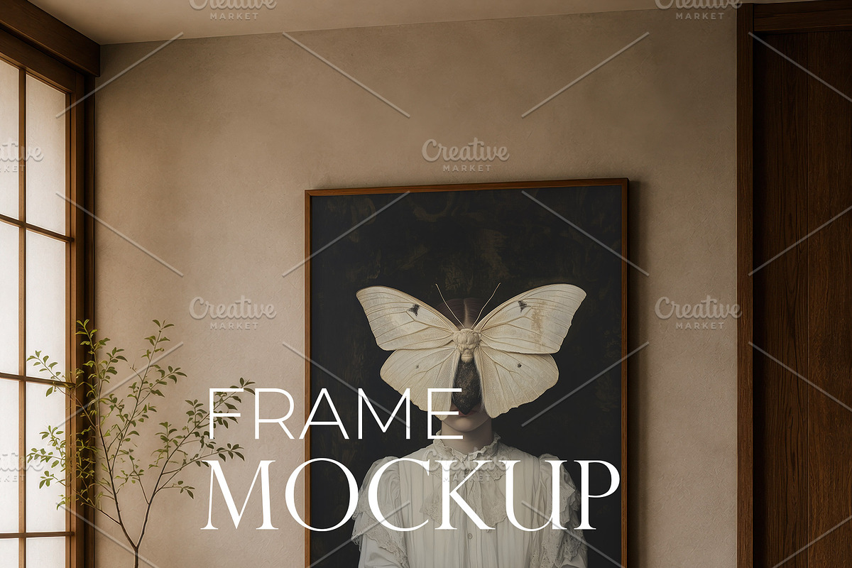 Japandi Bedroom Art Frame Mockup, a Household Mockup by AYAKA Studio Co. (Photo 2 of 2)