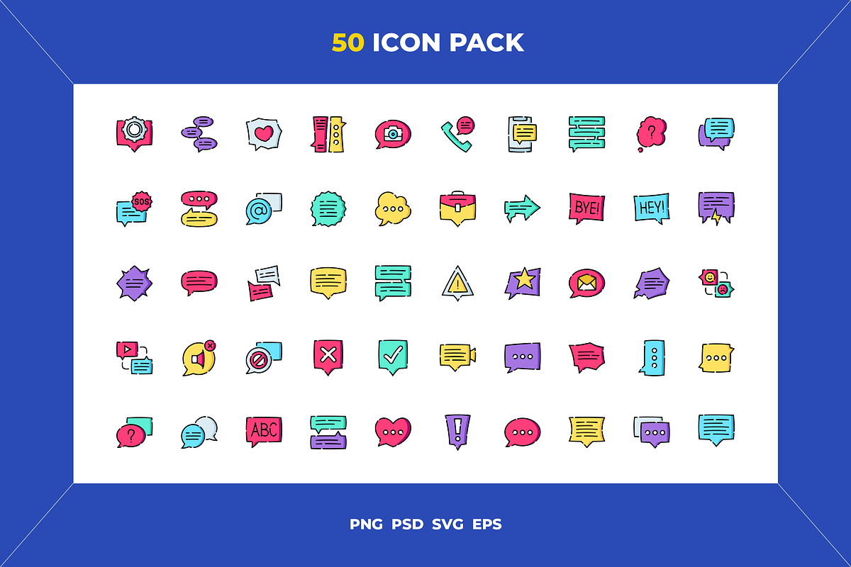 Speech bubbles icons, an Outline Icon by Wencory (Photo 1 of 2)