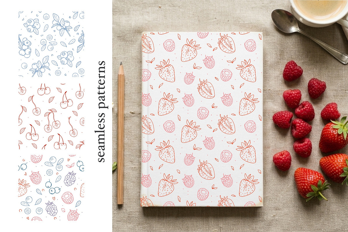 Berry Clipart SVG PNG,Fruit Patterns, a Food Illustration by ArtGiftsStudio (Photo 4 of 5)