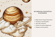 CELESTIAL AFFAIR SEAMLESS PATTERNS, a Pattern Graphic by LUSH Studio (Thumbnail 3 of 6)