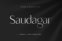Saudagar Display Font + 7 Bonus Logo