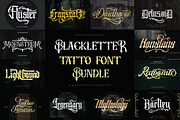 Blackletter Tattoo Font Bundle, a Blackletter Font by Flawless And Co (Thumbnail 1 of 10)