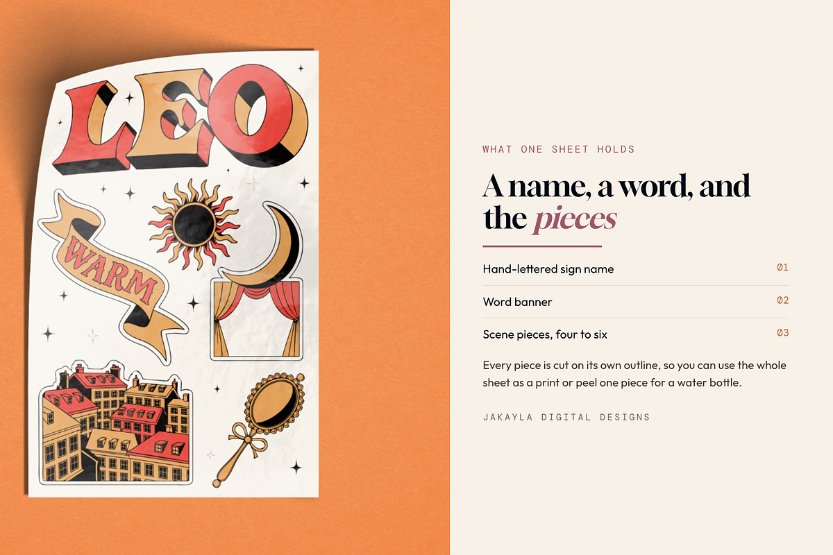 Good Word Zodiac Sticker Sheets, an Object Graphic by Jakayla Digital Co (Photo 11 of 12)
