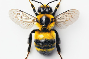 Detailed view of a fuzzy bumblebee o, an Animal Photo by Pixeness Studio