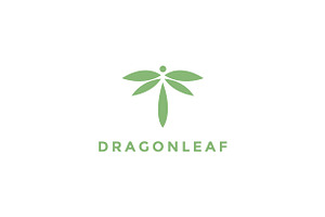 Animal Insect Dragonflies Leaf Logo