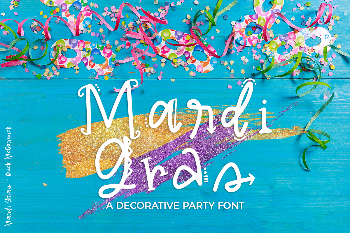 Mardi Gras Party Font, a Font by Beck McCormick (Photo 1 of 10)