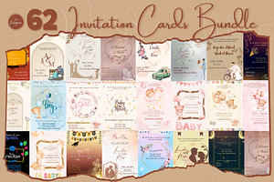 Invitation Cards Bundle, a Social Media Template by I&K