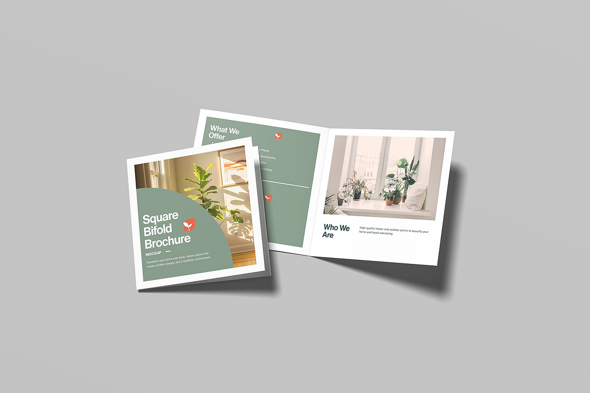 Square Bifold Brochure Mockup, an Advertising Mockup by graphicsecond (Photo 7 of 7)