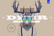 Hipster Deer Characters, a Work Illustration by blauananas (Thumbnail 1 of 8)