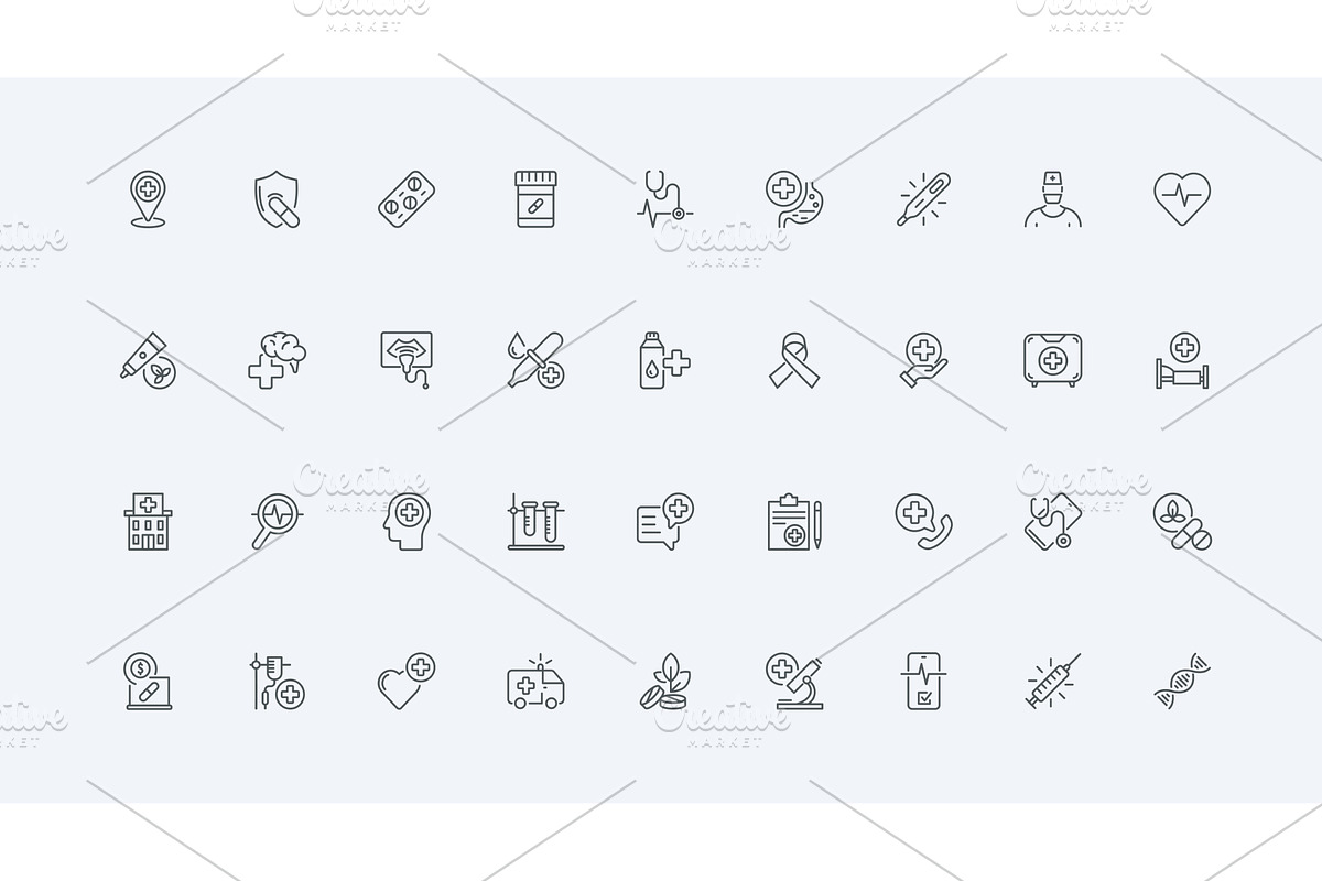 Pharmacy pharmaceutical icons, an Object Illustration by Lemberg Vector