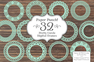 Mint Lace Circle Frames, an Illustration by Amanda Ilkov