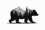 Wilderness Bear Double Exposure Set, an Illustration by musafir_fashion (Thumbnail 2 of 10)