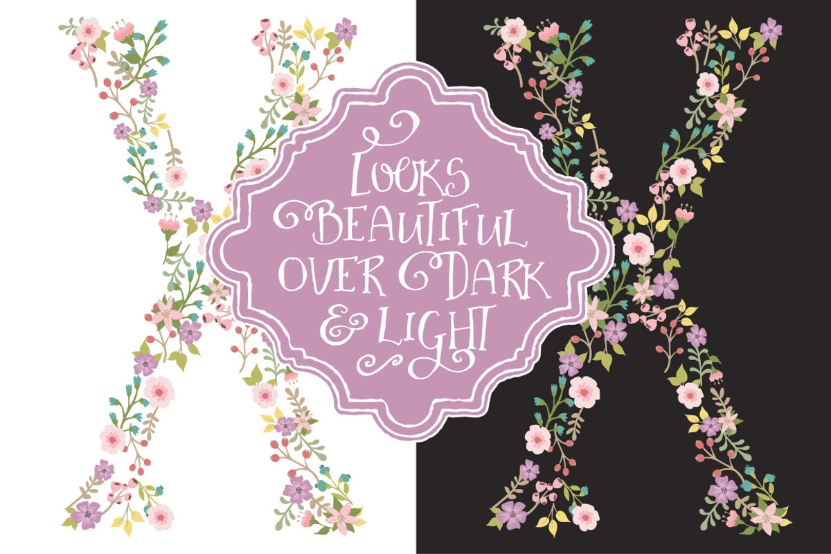 Garden Party Floral Alphabet Vectors, an Illustration by Amanda Ilkov (Photo 3 of 5)