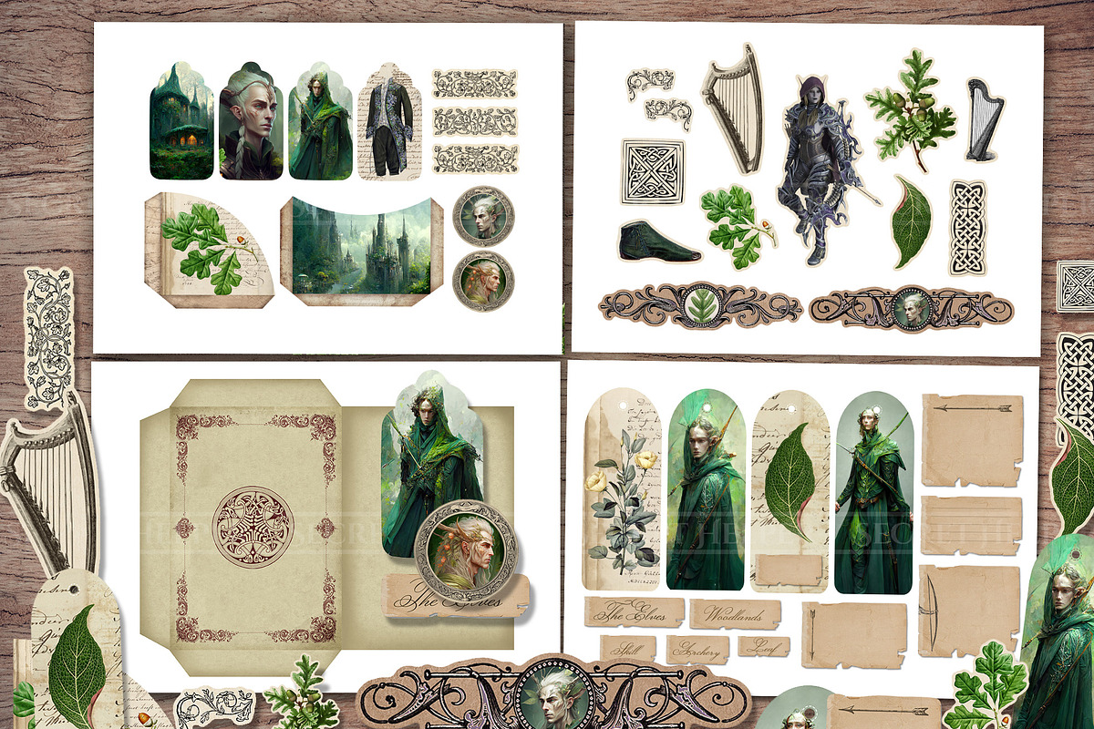 Fantasy Elf Scrapbook Kit, an Illustration by Secret Helper