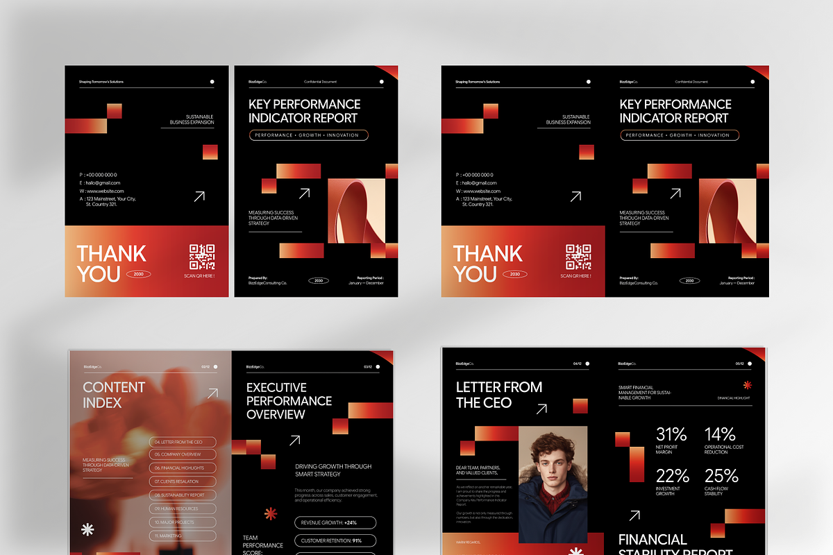 Company Key Performance Report, a Brochure Template by Annora Studio (Photo 5 of 6)