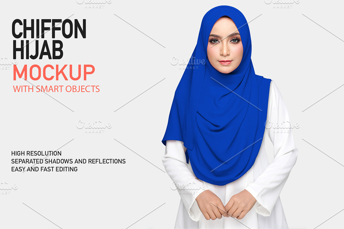 CHIFFON HIJAB MOCKUP SET, a Mockup by Moonlight Creative (Photo 6 of 6)