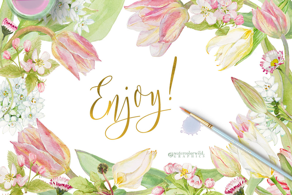 Pastel Pink-WatercolorClipartSet, an Illustration by watercolorwild.graphics (Photo 6 of 6)