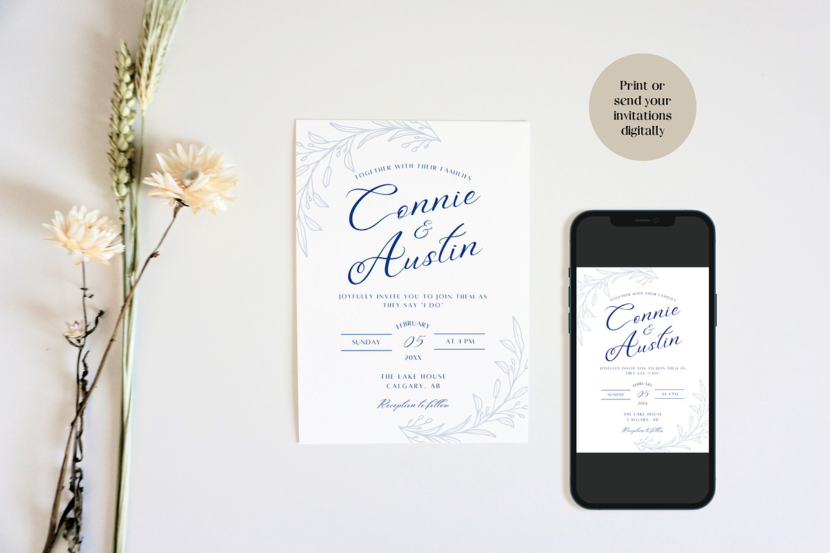 Winter Wedding Invitation Template, an Invitation Template by Cottontail Paper Shop (Photo 3 of 7)