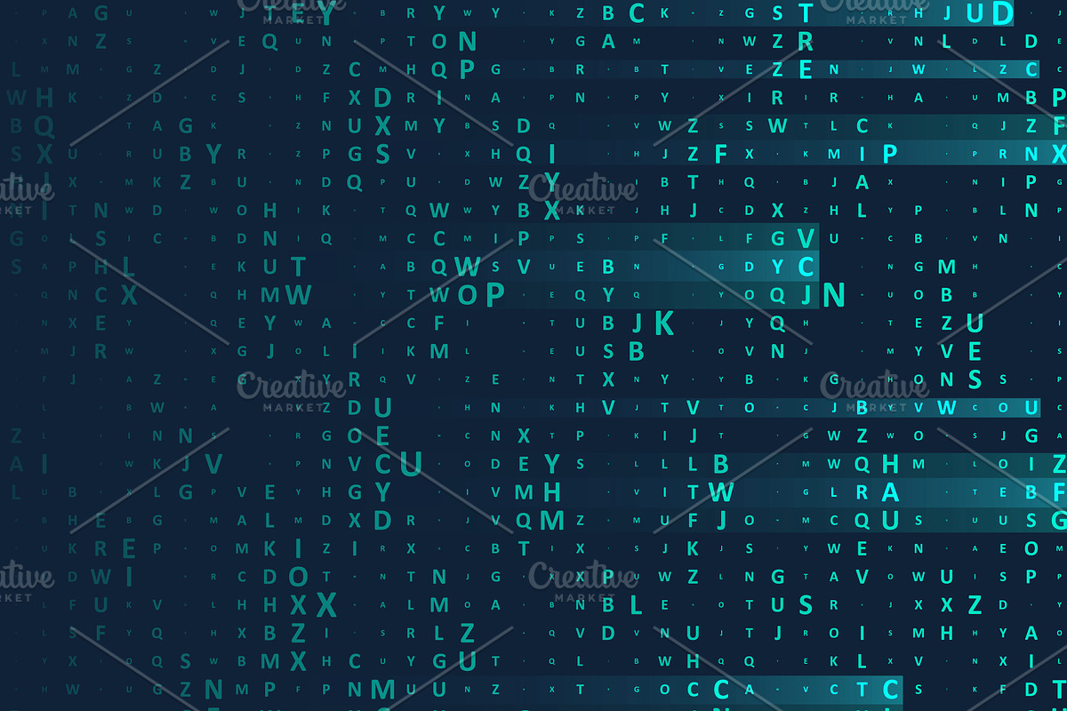 Abstract digital letters, a Pattern Graphic by majcot