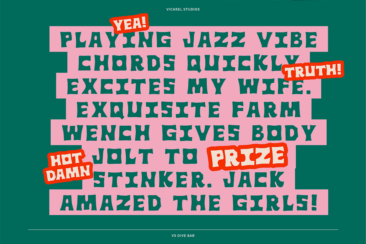 VS Dive Bar // Display Font, a Font by Vicarel Studios (Photo 9 of 13)