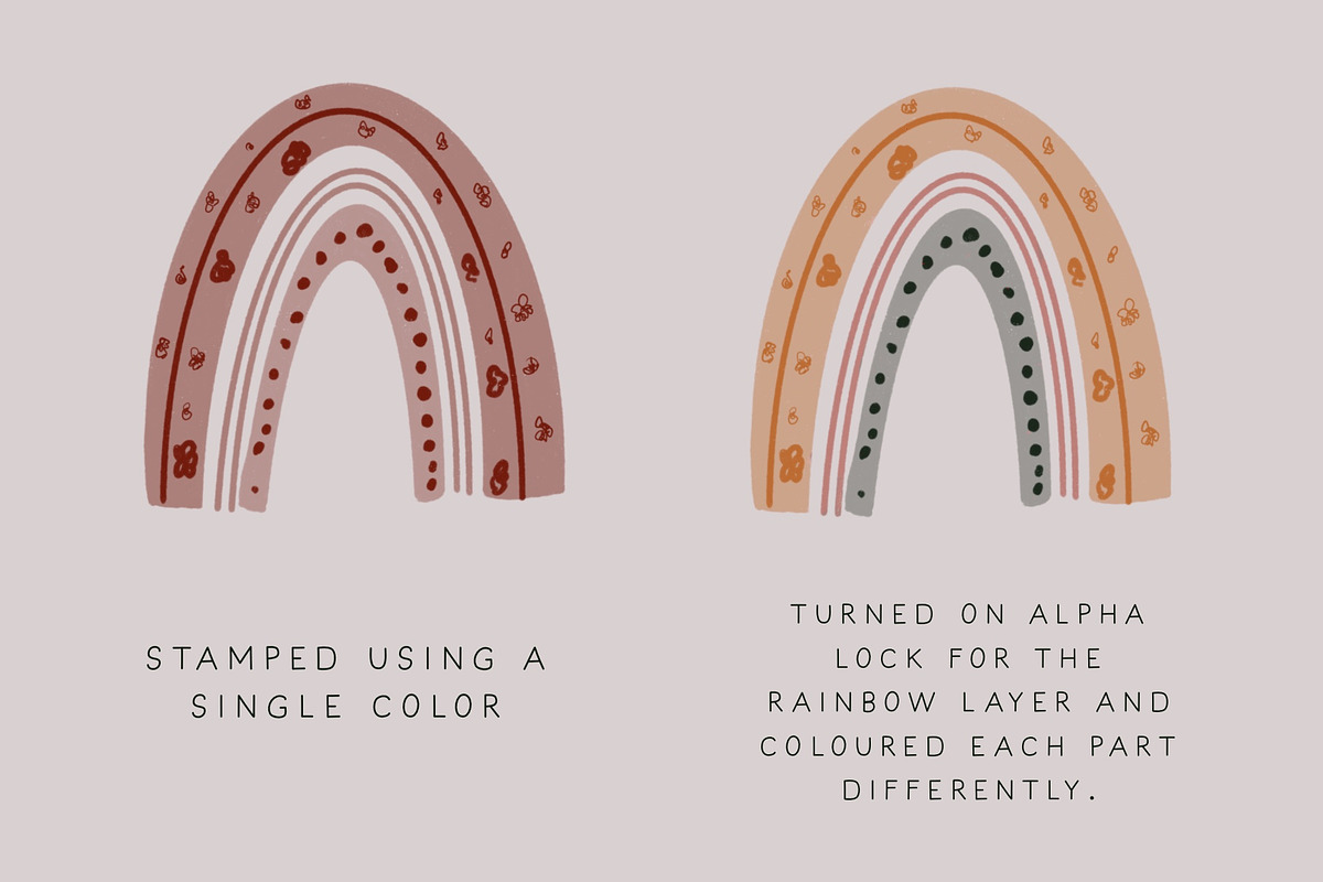 Abstract Shapes and Rainbow Stamps, a Brush Add-On by BohoCalligraphy (Photo 5 of 6)