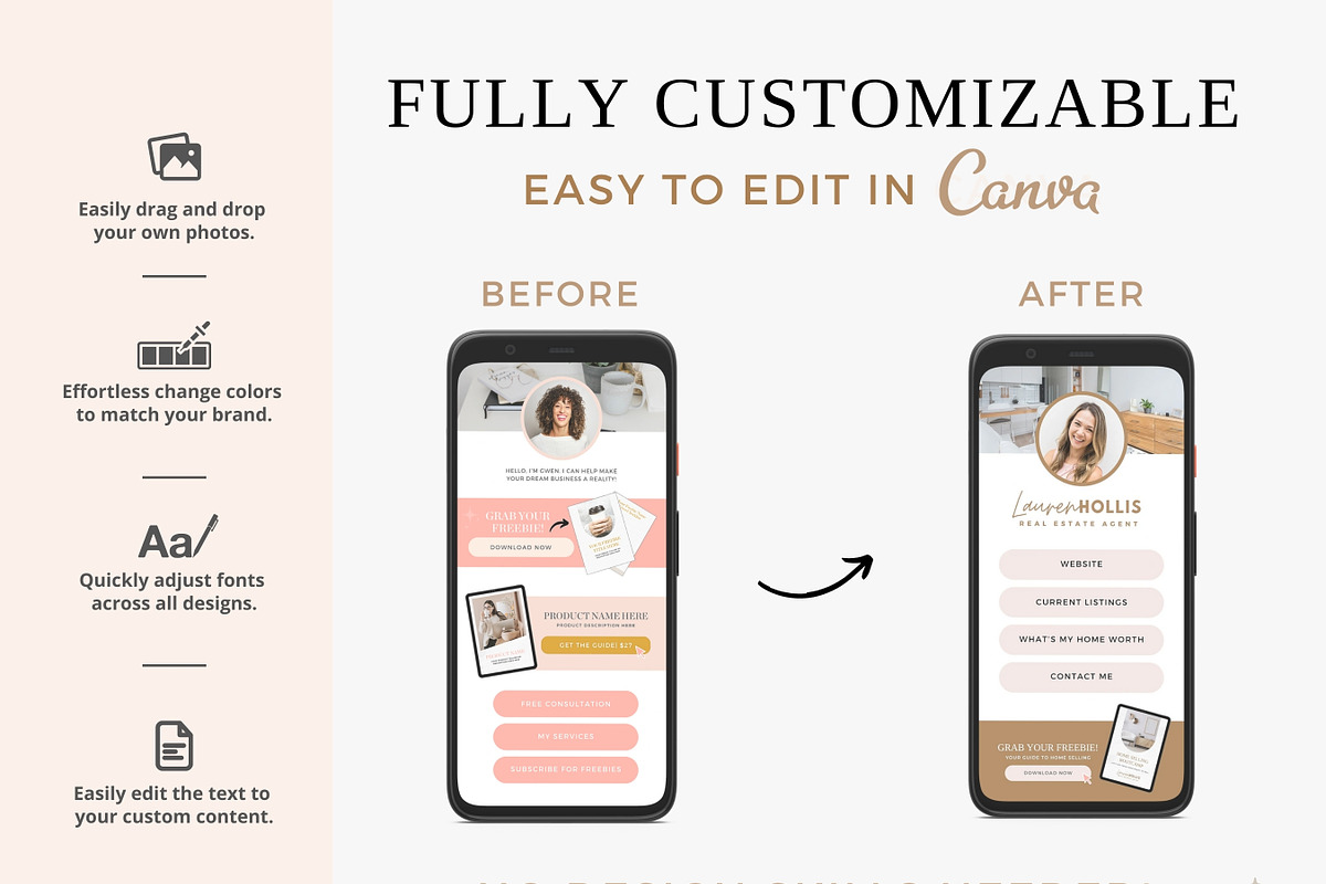 Canva Link In Bio Template | Coach, a Landing Page Template by Ciera Design Templates (Photo 4 of 10)