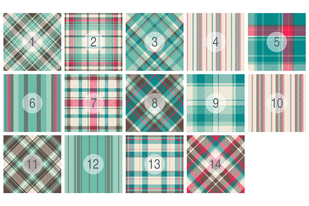 #65 Pretty Pattern Plaids EPS + JPG, a Pattern Graphic by Plaid4You
