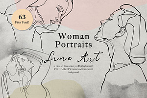 Woman Head Line Art Portraits