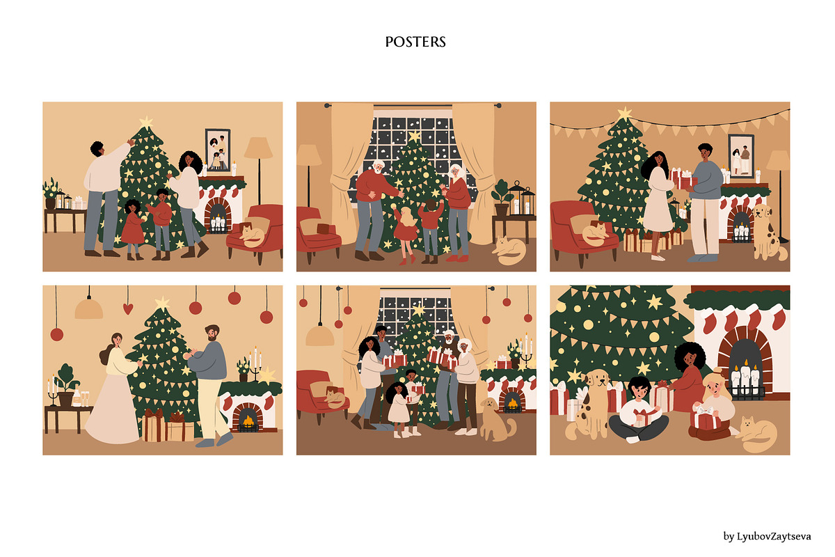 Merry Christmas clipart, a Seasonal Illustration by LyubovZaytseva (Photo 7 of 18)
