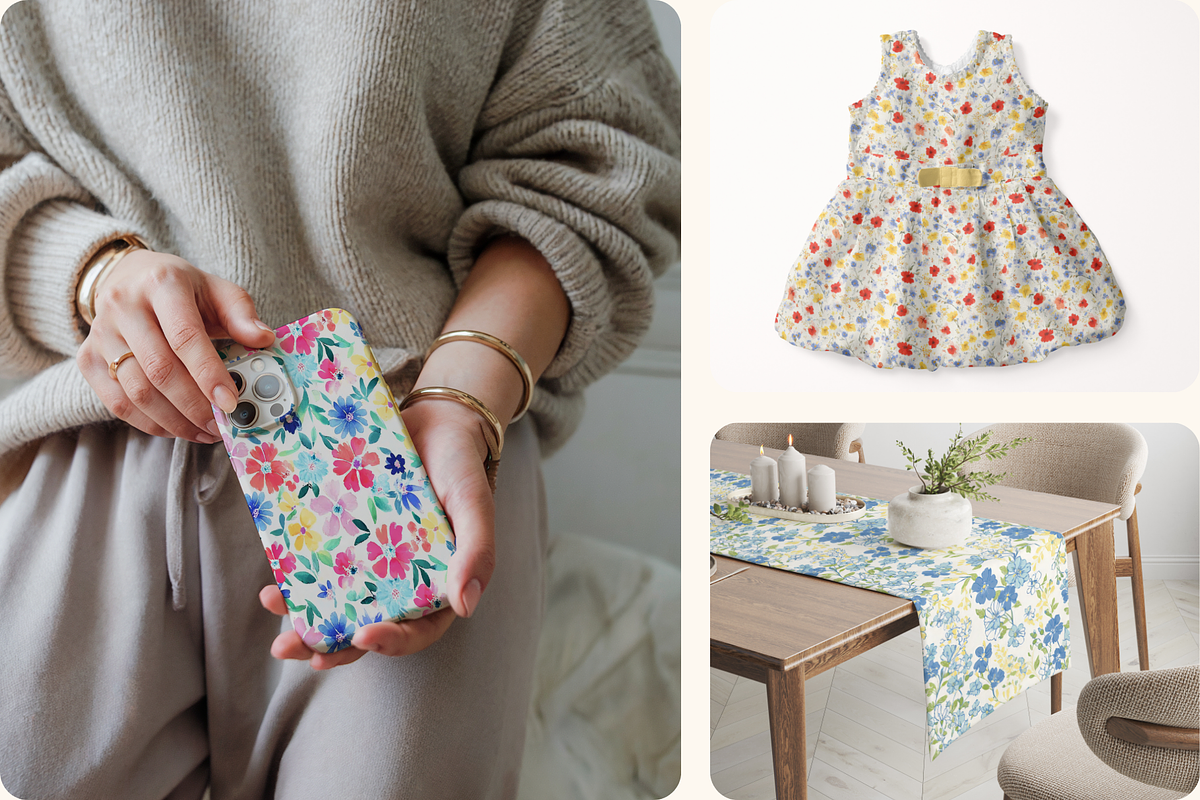 Sunday Picnic Ditsy Floral Patterns, a Pattern Graphic by Ninterints (Photo 6 of 15)