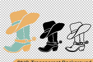 Cowboy Boots SVG, Cowboy Hat SVG