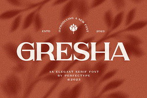 Gresha Elegant Serif Font Typeface