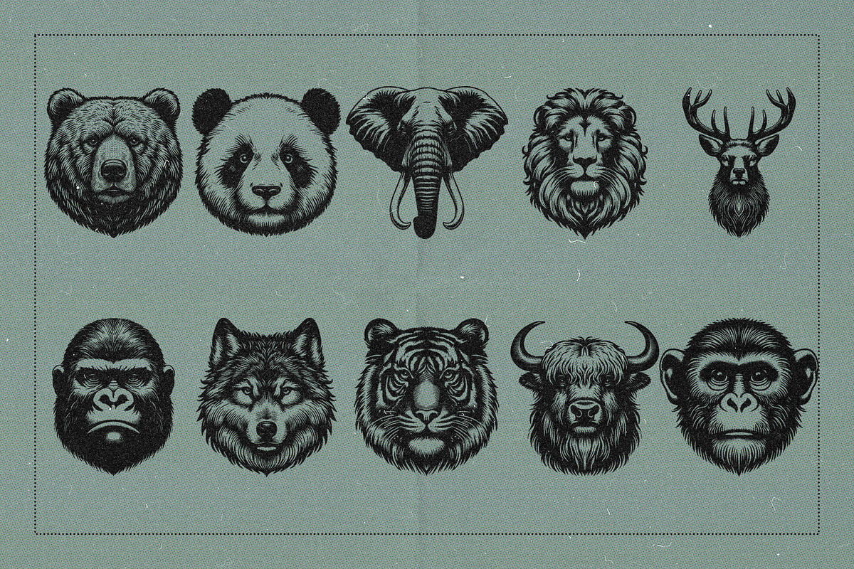 Wild Things - Animal Heads, an Animal Illustration by elliazidi.designs (Photo 2 of 5)