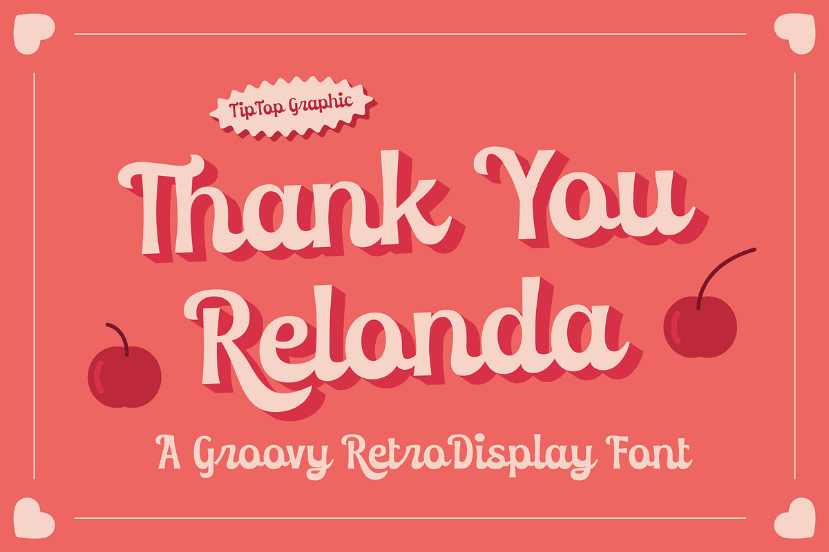 Relonda – Groovy Retro Display Font, a Script Font by Tiptop Graphic (Photo 10 of 10)