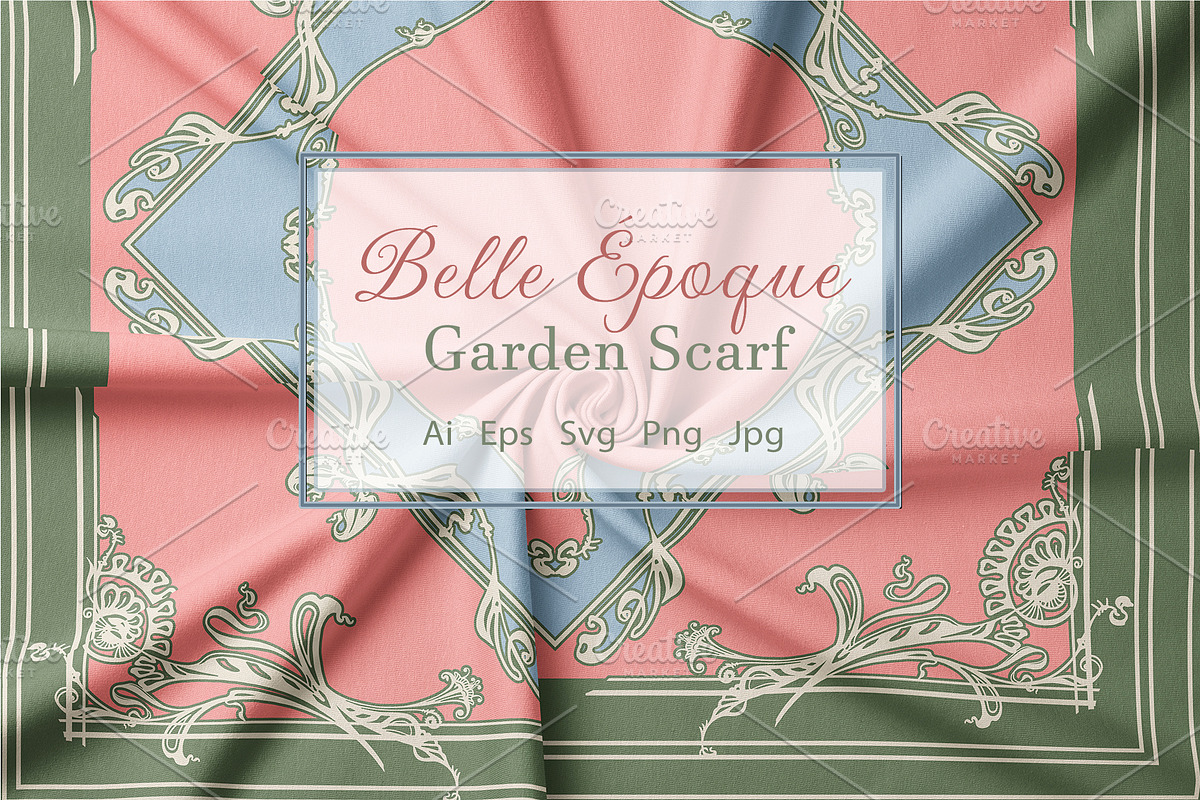 Belle Époque Garden Silk Scarf, an Object Graphic by ilustrinna (Photo 1 of 7)