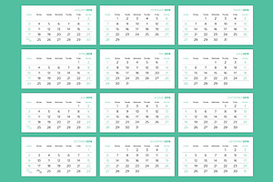 Calendar Pages 2016 Vector Template