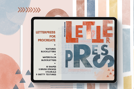 LetterPress Brushes for Procreate