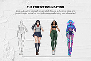 120 Dynamic Female Poses Procreate, a Brush Add-On by Selentaori Studio (Thumbnail 9 of 11)
