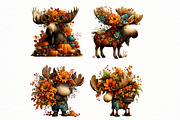 Whimsical Autumn Fall Moose Clipart, a Seasonal Illustration by Designworld (Thumbnail 2 of 7)