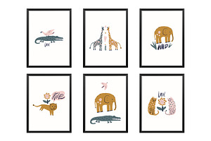 Safari Animals Kids Clipart Bundle