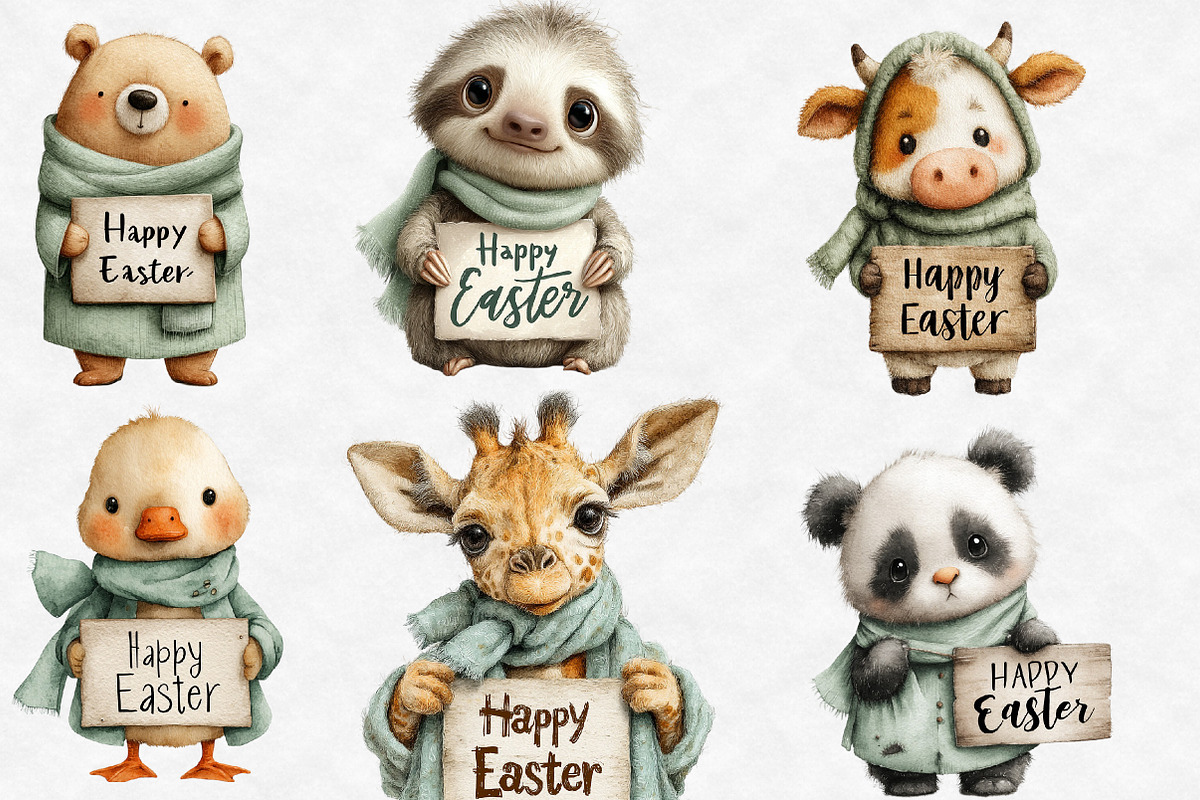 Easter Animals Clipart, an Illustration by Designworld (Photo 6 of 6)