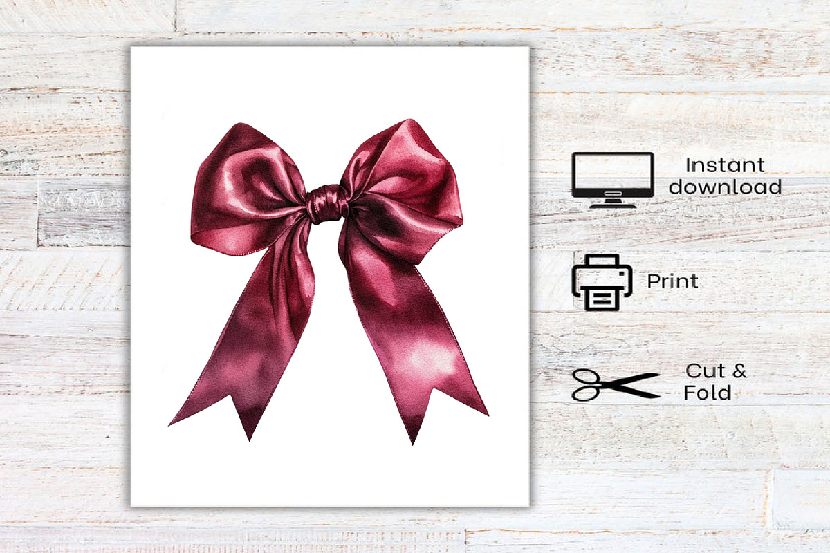 Watercolor Burgundy Beauty Clipart, an Illustration by Canvas Craft (Photo 7 of 7)