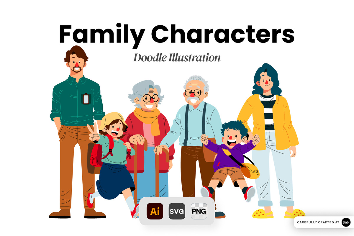 Family Characters Illustration, a Person Illustration by SLAB! Design (Photo 1 of 3)