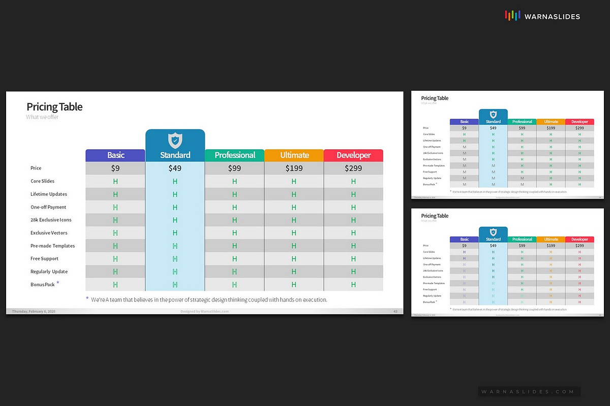 Pricing Table PowerPoint Templates, a Presentation Template by Warna Works (Photo 10 of 10)