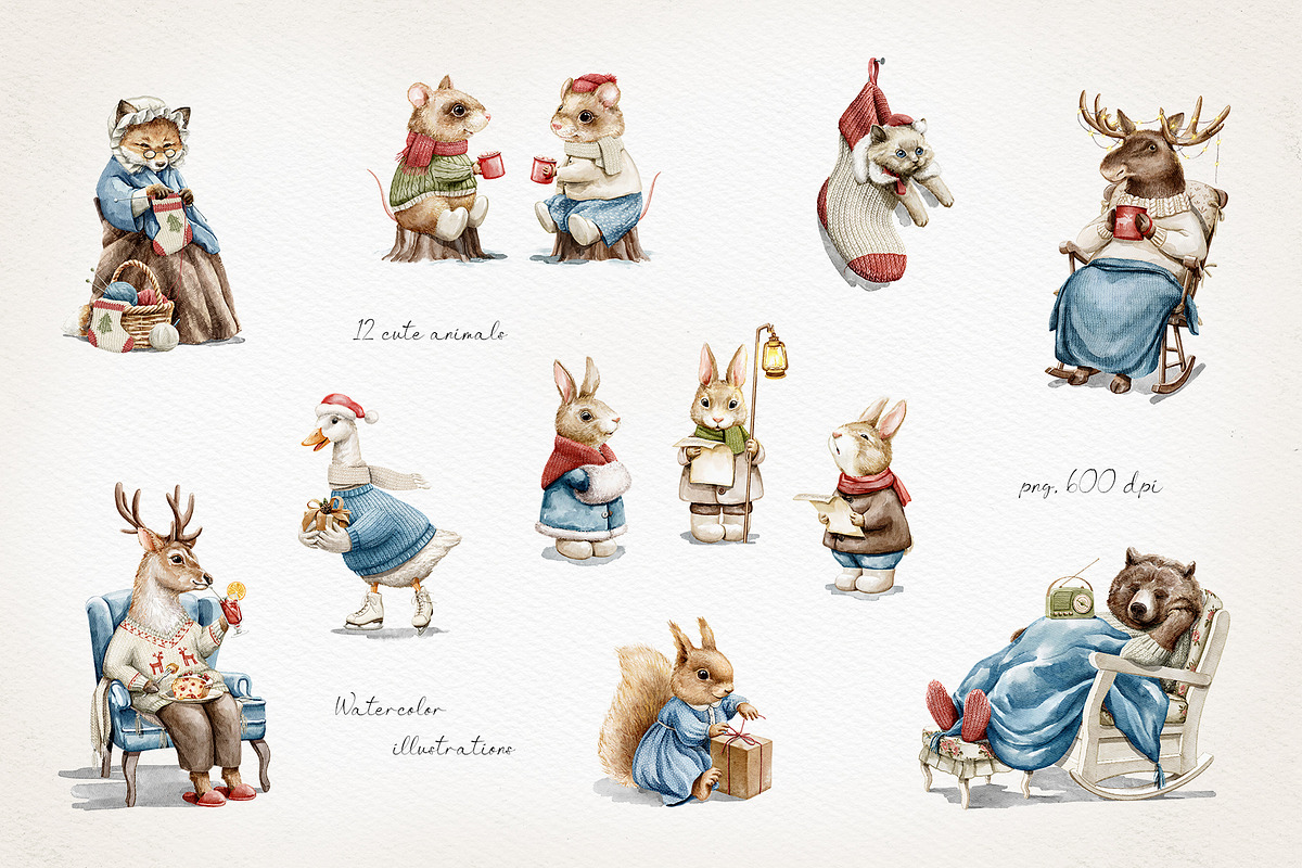 Christmas animals, an Animal Illustration by Mimomy (Photo 3 of 11)