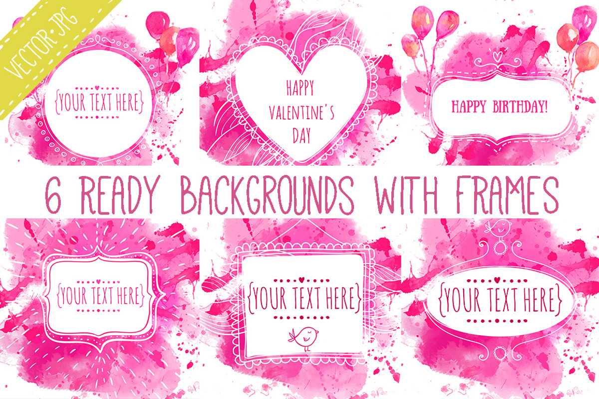 Romantic watercolor backgrounds preview 2