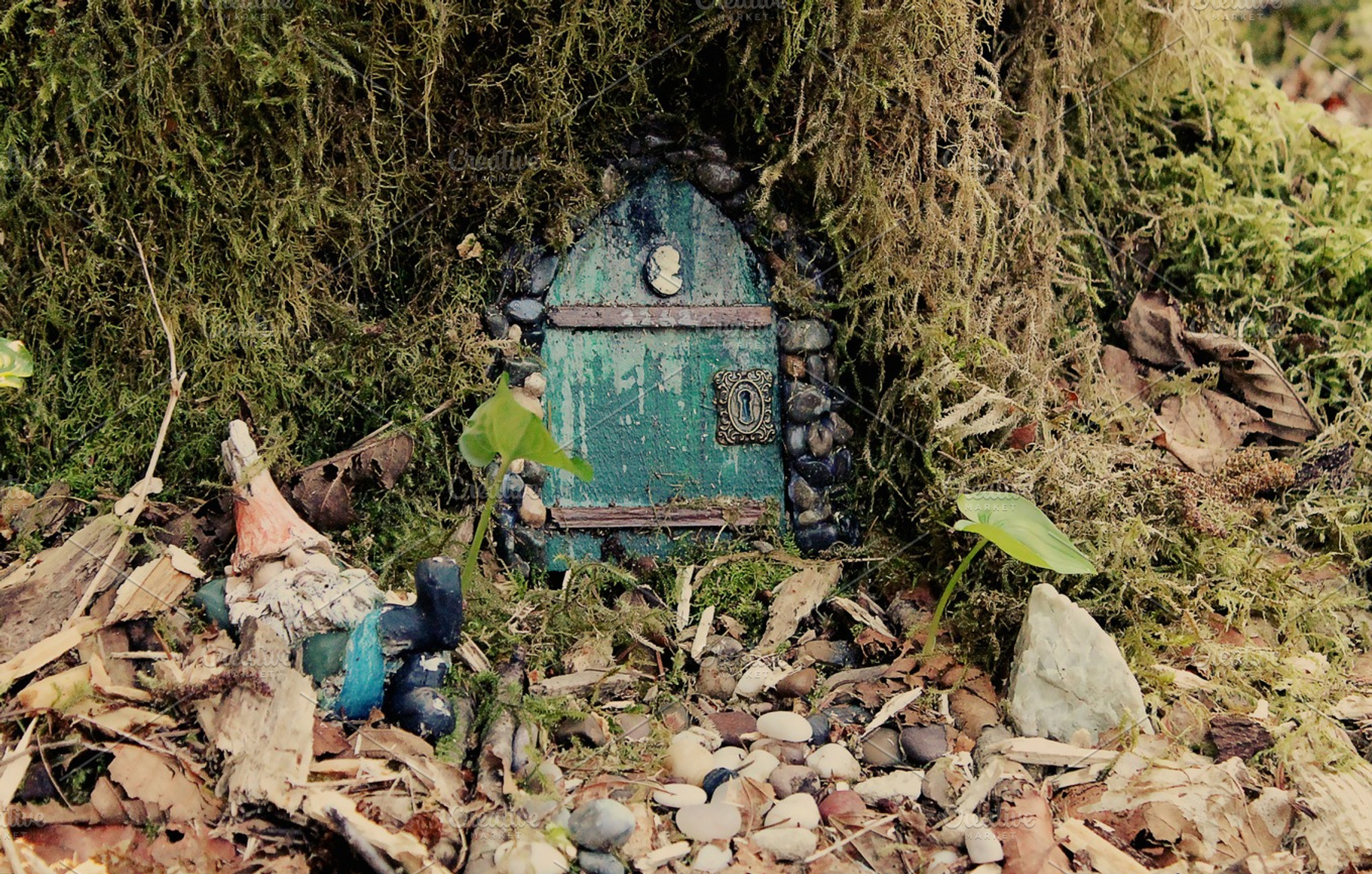 A Gnome and His Door, a Nature Photo by Creatively Happy Studio