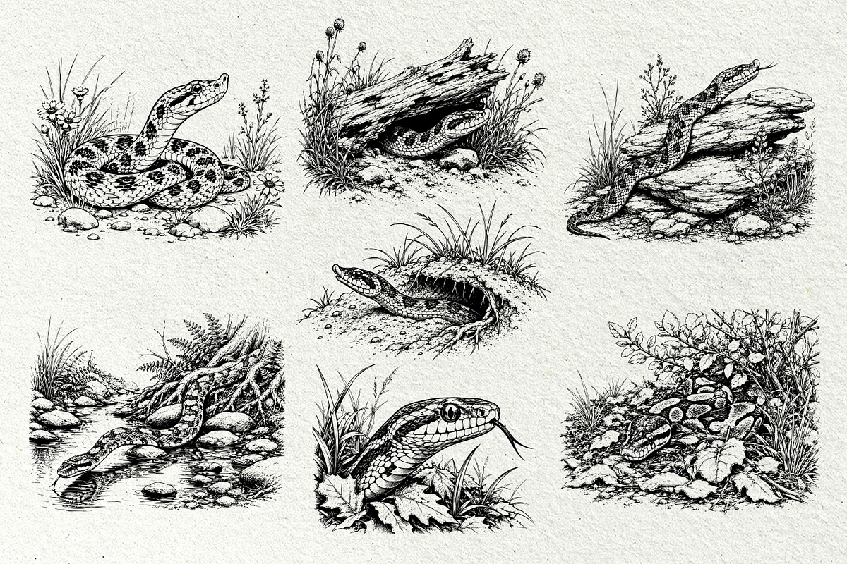 Snake Illustration Set, an Animal Illustration by DENIDigitalArtSudio (Photo 2 of 8)